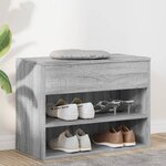 vidaXL Banc à chaussures Sonoma gris 60x30x45 cm Bois d'ingénierie