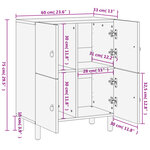 vidaXL Armoire latérale 60x33x75 cm bois massif de manguier