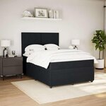 vidaXL Sommier à lattes de lit avec matelas Noir 140x200 cm Velours