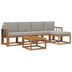 vidaXL Ensemble de canapés d'extérieur 6 pc Gris Naturel et Clair