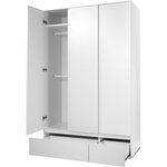 Armoire IMAGE 60B - blanc mat - 3 portes + 2 tiroirs - 121 6 x 191 x 55 cm