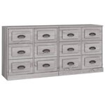 vidaXL Buffets 2 Pièces sonoma gris bois d'ingénierie