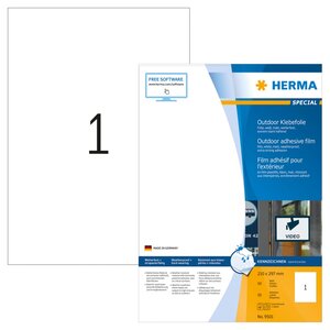 HERMA Étiquettes de film d'extérieur A4 210x297 mm 50 Feuilles Blanc