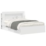 vidaXL Cabinet de Tête de Lit Blanc brillant Bois d’ingénierie