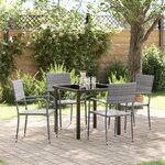 vidaXL Ensemble de salle à manger de jardin 5 pièces gris en poly rotin
