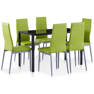 vidaXL Ensemble à dîner 7 Pièces Vert