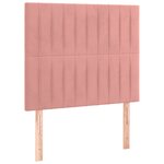 vidaXL Sommier à lattes de lit avec matelas Rose 120x200 cm Velours