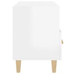 vidaXL Meuble TV Blanc brillant 80x36x50 cm Bois d'ingénierie