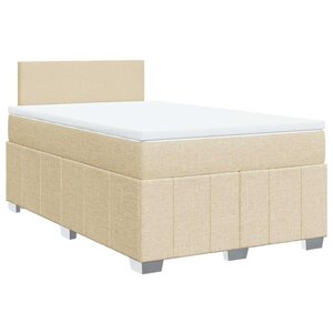 vidaXL Sommier à lattes de lit avec matelas Crème 120x200 cm Tissu