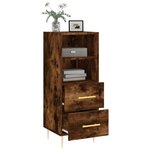 vidaXL Buffet Chêne fumé 34 5x34x90 cm Bois d'ingénierie