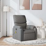vidaXL Fauteuil de massage inclinable Gris foncé Tissu