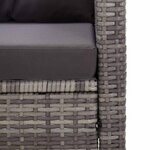 vidaXL Canapé 2 places de jardin et coussins Gris 124cm Résine tressée