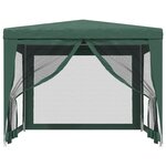 vidaXL Tente de fête avec 4 parois latérales en maille Vert 3x3 m PEHD