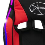 vidaXL Fauteuil de jeux vidéo avec LED RVB Rouge et noir Similicuir