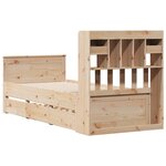 vidaXL Lit bibliothèque sans matelas 90x190 cm bois de pin massif