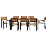 vidaXL Ensemble de salle à manger de jardin 9 pièces en bois d'acacia massif et métal