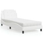 vidaXL Lit avec matelas blanc 80x200 cm similicuir