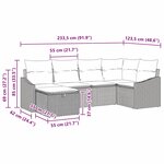 vidaXL Ensemble de canapé de jardin 6 Pièces Beige 55 x 62 x 69 cm