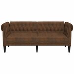vidaXL Canapé Chesterfield 2 places marron tissu