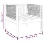 vidaXL Salon de jardin 7 pièces avec coussins  bois d'acacia crème et corde