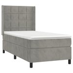 vidaXL Sommier à lattes de lit et matelas Gris clair 90x190 cm Velours