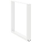 vidaXL Pieds de table à manger en U 3 pièces Blanc 80 x (72-73) cm Acier