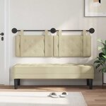 vidaXL Tête de lit suspendue Avec lumière LED Crème Simili cuir