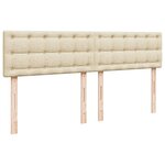 vidaXL Sommier à lattes de lit avec matelas Crème 200x200 cm Tissu