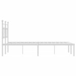 vidaXL Cadre de lit métal sans matelas et tête de lit blanc 135x190 cm
