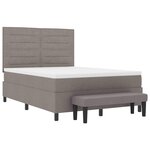 vidaXL Lit à ressorts avec tête de lit Taupe 140 x 200 cm tissu