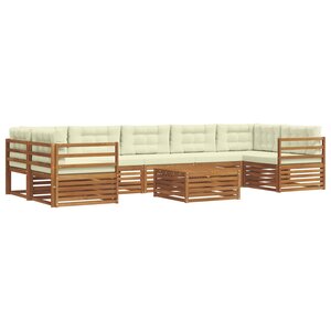 vidaXL Ensemble de canapés d'extérieur 8 pc Naturel et Crème