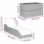 vidaXL Chaise longue pliante coussin rangement marron résine tressée