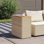 vidaXL Table d'appoint de jardin dessus en bois beige 58x27 5x55 cm