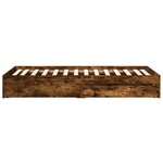 vidaXL Cadre de lit avec tiroirs sans matelas chêne fumé 90x190 cm