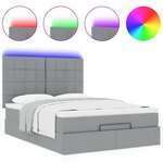 VidaXL Cadre de lit ottoman et matelas gris clair 140x190 cm tissu