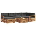 vidaXL Ensemble de canapés d'extérieur 7 Pièces Naturel et Anthracite