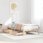 vidaXL Cadre de lit avec tiroirs sans matelas 90x200 cm