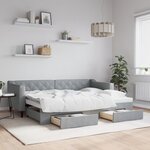 vidaXL Lit de jour avec gigogne et tiroirs sans matelas 80x200 cm