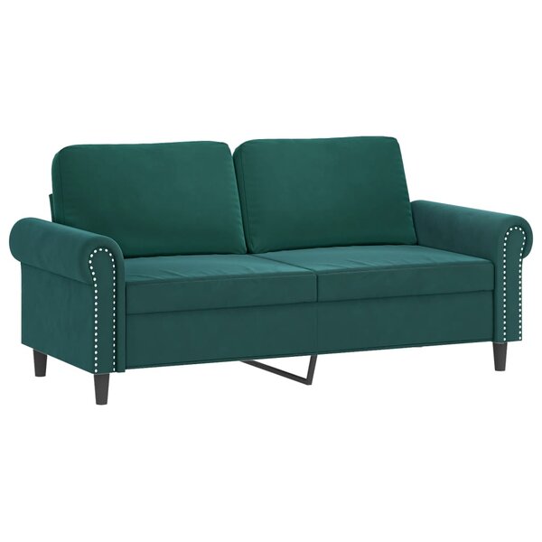 vidaXL Canapé à 2 places Vert foncé 140 cm Velours