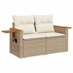 vidaXL Salon de jardin avec coussins 5 Pièces beige résine tressée
