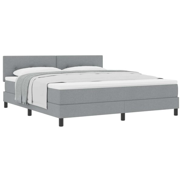 vidaXL Lit à ressorts avec tête de lit Gris clair 180 x 200 cm tissu