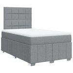 vidaXL Sommier à lattes de lit et matelas gris clair 120x190 cm tissu