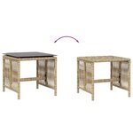 vidaXL Tabourets jardin et coussins lot de 4 mélange beige 41x41x36 cm