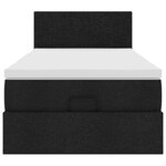 vidaXL Cadre de lit ottoman avec matelas noir 90x190 cm tissu