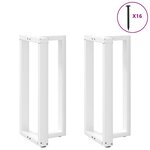 vidaXL Pieds de table de bar en T  2 pièces  blanc  40 x 35 x (90-91) cm  acier