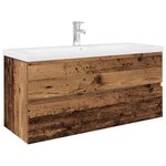 vidaXL Meuble lavabo avec bassin et robinet intégrés vieux bois