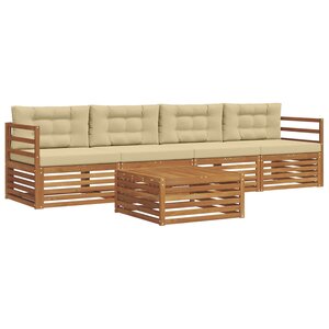 vidaXL Ensemble de canapés d'extérieur 5 pc Naturel et Beige