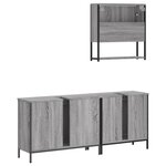 vidaXL Ensemble de meubles de salle de bain 3 Pièces Sonoma gris