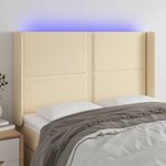 vidaXL Tête de lit à LED Crème 147x16x118/128 cm Tissu