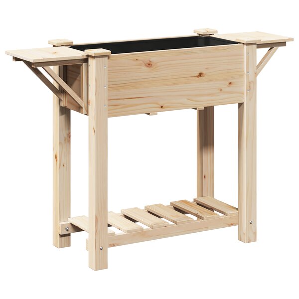Jardinière vidaXL avec étagères 111x37x76 cm en bois massif de sapin